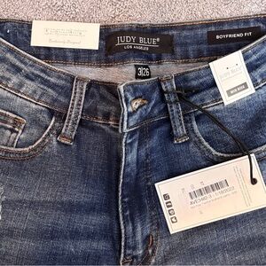 Judy Blue Mid Rise Thermal Boyfriend Jeans 3/26 Distressed Cuffed NWT
